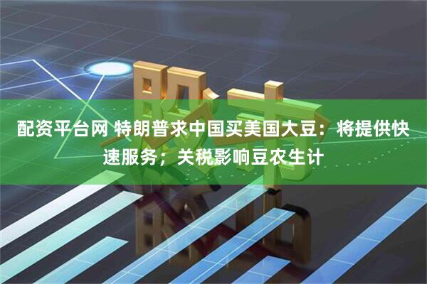配资平台网 特朗普求中国买美国大豆：将提供快速服务；关税影响豆农生计